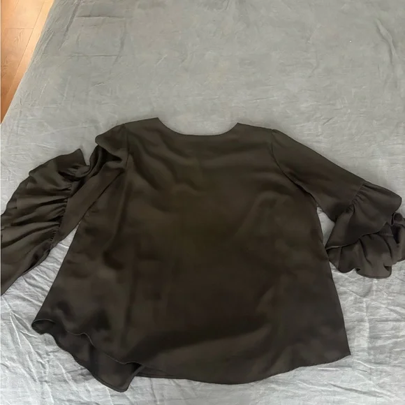 Joseph Ribkoff Black Ruffle Sleeve Blouse - Picture 4 of 4